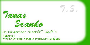 tamas sranko business card